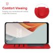 OnePlus Nord N100 Red Leather Phone Case - Geometric Lines Skin Feel - 4