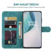 OnePlus Nord N10 5G Green Leather Phone Case - Geometric Lines - 3
