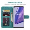 OnePlus 9 Green Leather Phone Case - Geometric Lines Skin Feel - 3