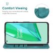 OnePlus 9 Pro Green Leather Phone Case - Geometric Lines Skin Feel - 4
