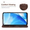 OnePlus Nord N200 5G Brown Leather Phone Case - Geometric Lines - 4