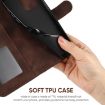 OnePlus 6T Brown Leather Phone Case - Geometric Lines Skin Feel - 6
