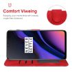 OnePlus 6T Red Leather Phone Case - Geometric Lines Skin Feel - 4