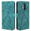 OnePlus 8 Pro Green Leather Phone Case - Geometric Lines - 2