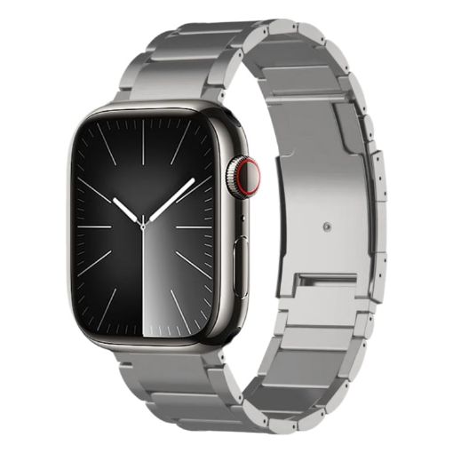 Apple Watch Series 9 41mm Titanium Metal Watch Band - Silver - 1