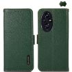 For Honor 200 KHAZNEH Genuine Leather RFID Phone Case (Green) - 1