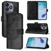 Oukitel C51 Embossed Butterfly Leather Phone Case - Black - 1
