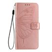 HTC U24 Pro Rose Gold Butterfly Leather Phone Case - 3
