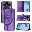 Oukitel C37 Purple Butterfly Leather Phone Case - 1