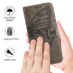 Oukitel C33 Grey Leather Phone Case - Embossed Butterfly Design - 5