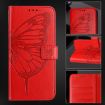 TCL 502 Red Embossed Butterfly Leather Phone Case - 6