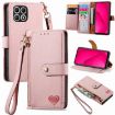 T-Mobile T Phone 2 5G Pink Leather Phone Case with Zipper Lanyard - 1