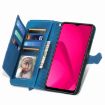 T-Mobile T Phone 2 5G Blue Leather Phone Case - Embossed Flower Design - 4