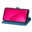 T-Mobile T Phone 2 5G Blue Leather Phone Case - Embossed Flower Design - 5