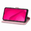 T-Mobile T Phone 2 5G Pink Leather Phone Case - Embossed Flower Design - 5