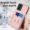 Motorola Moto G Play 2024 5G R20 Pink Ring Card Holder Phone Case - 5