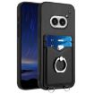 For Nothing Phone 2a R20 Ring Card Holder Phone Case - Black - 1