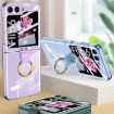 Samsung Galaxy Z Flip6 GKK Electroplating Phone Case with Ring - Black - 2