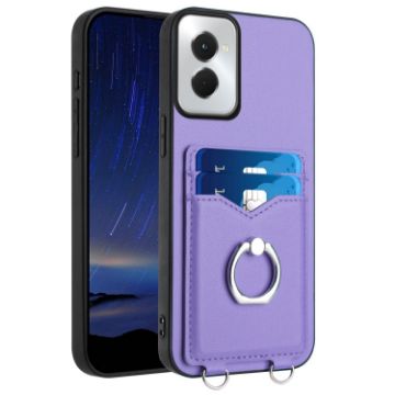 Motorola Moto G Power 5G 2024 R20 Ring Card Holder Phone Case - Purple - 1