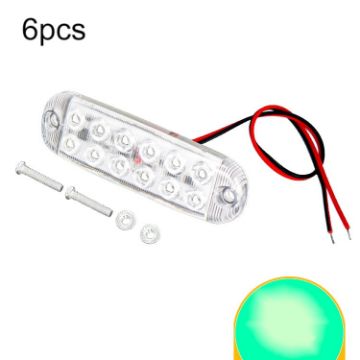6pcs LED Flashing Warning Lights Motorcycle RV Signal Lights Green - 1