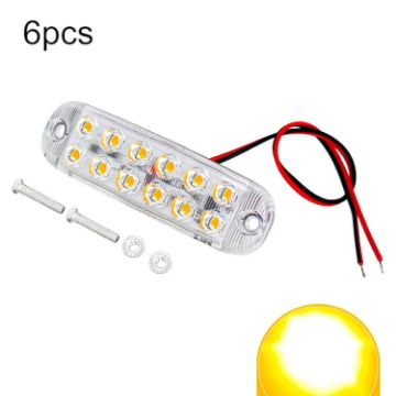 6pcs LED Flashing Warning Lights Motorcycle RV Signal Lights Yellow - 1