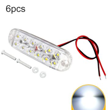 6pcs LED Flashing Warning Lights Motorcycle RV Signal Lights White - 1