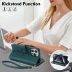 iPhone XR Rhombic Zipper Card Wallet Leather Phone Case - Green - 3