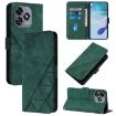 Oukitel C51 Crossbody 3D Embossed Flip Leather Phone Case - Green - 1