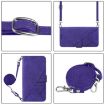 Oukitel C33 Crossbody 3D Embossed Flip Leather Phone Case - Purple - 3
