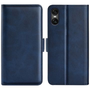 Sony Xperia 10 VI Leather Phone Case - Dark Blue - 1