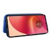 Motorola Edge 50 Fusion Carbon Fiber Texture Flip Leather Phone Case Blue - 5