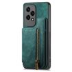 For Honor X7b Retro Leather Zipper Wallet Back Phone Case Green - 2