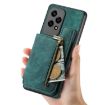 For Honor X7b Retro Leather Zipper Wallet Back Phone Case Green - 6