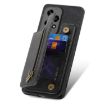 For Honor X7b Retro Leather Zipper Wallet Back Phone Case - Black - 4