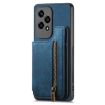 For Honor 200 Lite Retro Leather Zipper Wallet Back Phone Case Blue - 2