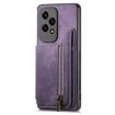 For Honor 200 Lite Retro Leather Zipper Wallet Back Phone Case - Purple - 2
