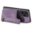 For Honor 200 Lite Retro Leather Zipper Wallet Back Phone Case - Purple - 3