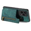 For Honor 70 Retro Leather Zipper Wallet Back Phone Case Green - 3