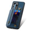 For Honor X50i/90 Lite Retro Leather Zipper Wallet Back Phone Case Blue - 4