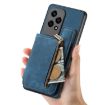 For Honor X50i/90 Lite Retro Leather Zipper Wallet Back Phone Case Blue - 6