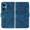 Blue Leather Phone Case - For Honor X7 Skin Feel Geometric Lines - 2