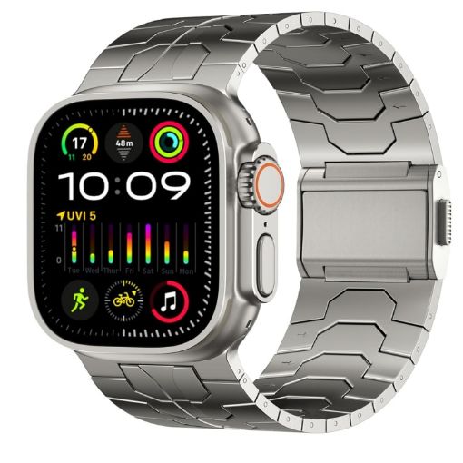 Apple Watch Ultra 2 49mm Stainless Steel Watch Band - Titanium Color - 1