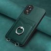 OPPO A17 Global R20 Ring Card Holder Phone Case - Green - 2