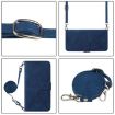 Blackview Shark 8 Crossbody 3D Embossed Flip Leather Phone Case Blue - 3