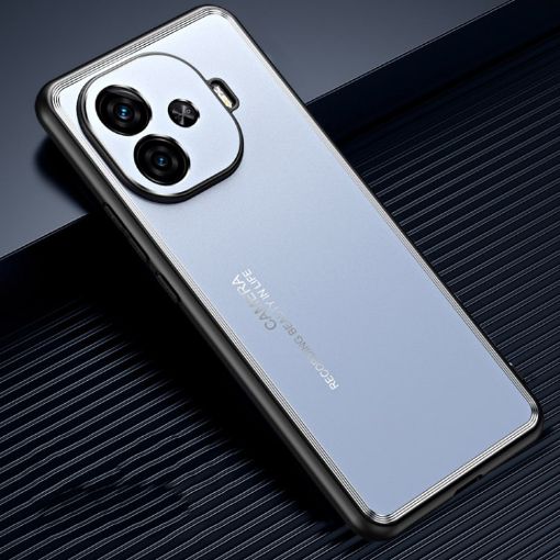 Blue Frosted Metal Phone Case for vivo iQOO Z9/Z9 Turbo - 1
