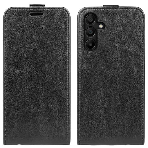 Samsung Galaxy M15 5G R64 Texture Vertical Flip Leather Phone Case Black - 1