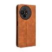 TCL 50 XL 5G Brown Leather Phone Case - Retro Texture & Magnetic Buckle - 3