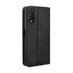 TCL 50 5G Black Leather Phone Case - Retro Texture, Magnetic Buckle - 3
