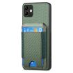 Samsung Galaxy M53 5G Carbon Fiber Wallet Stand Phone Case Green - 2