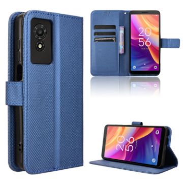 TCL 501 4G Blue Leather Phone Case - Diamond Texture - 1